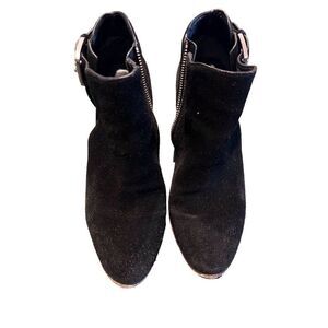 Michael Kors Women's Black Suede Ankle Booties Mid Heel Size 7